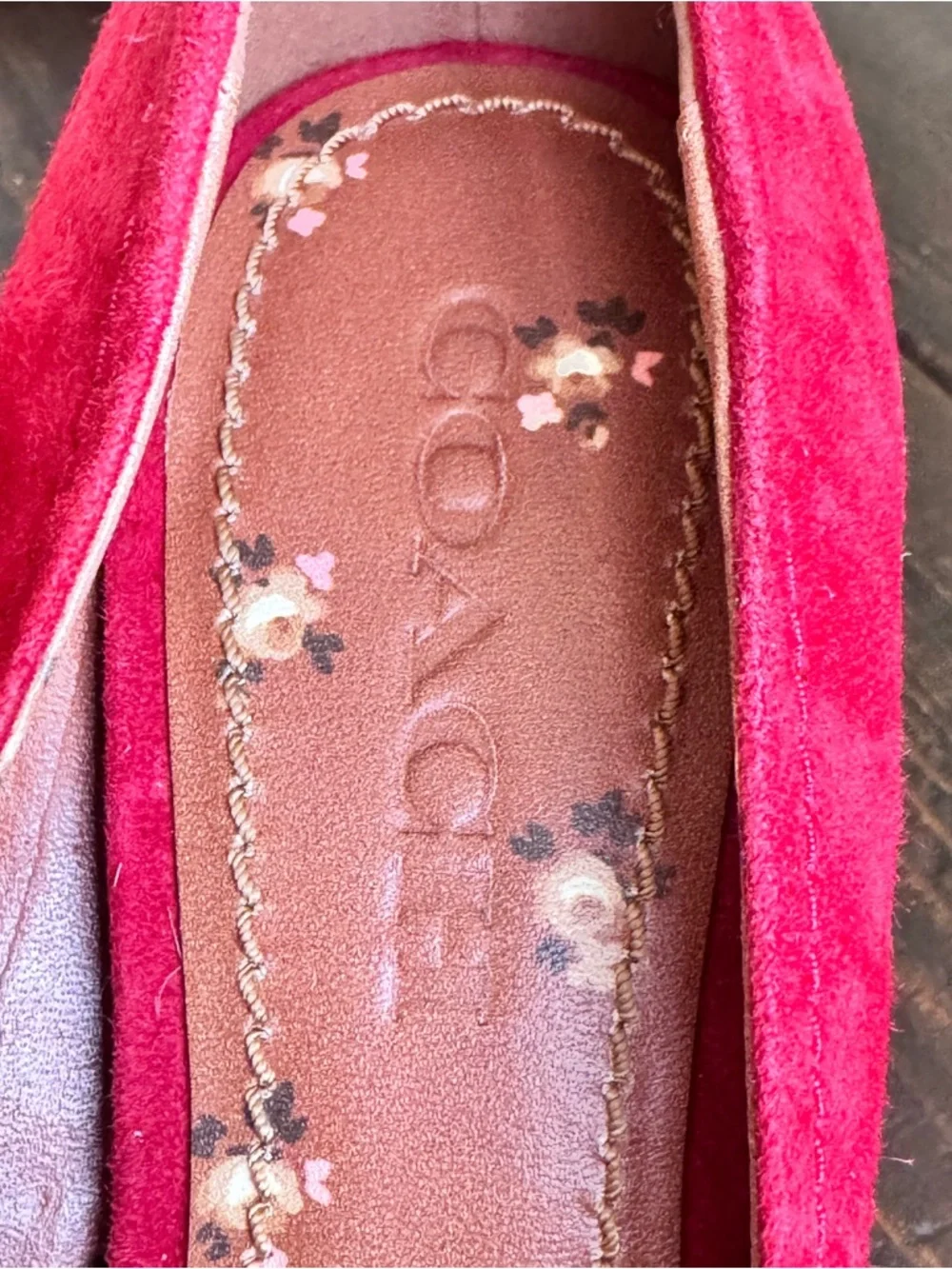 Coach Red Suede Heels - Picture 2 of 7